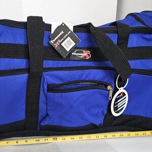 Tournamax Large 26-Inch Travel Duffel Bag Cobalt Blue & Black Shoulder Strap